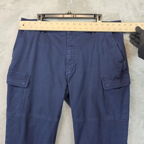 Armani Exchange Pants Mens 36 Navy Cargo Jogger Stretch Elastic Cuffs Pockets - Picture 2 of 10